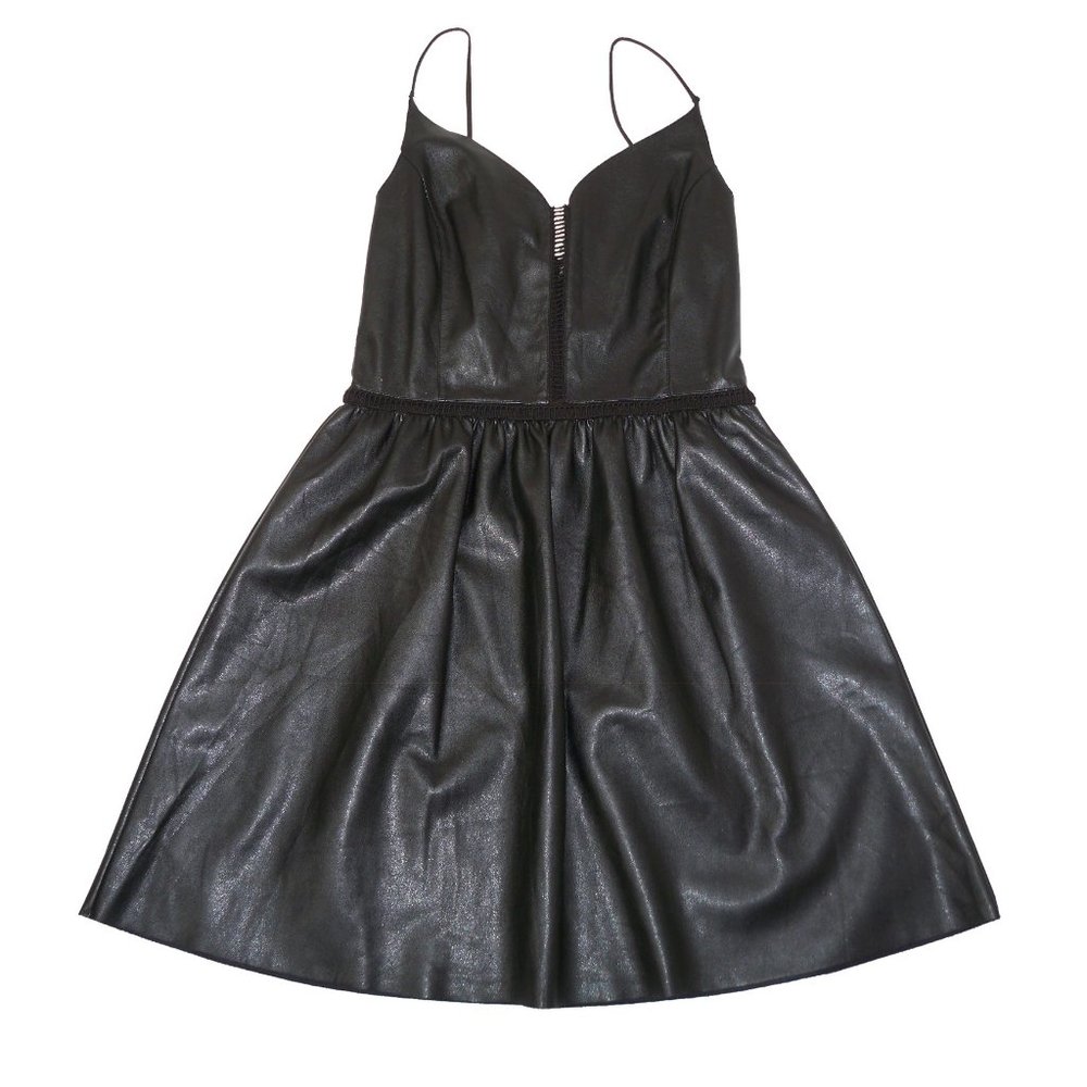 ZARA Faux Leather Mini Dress with Straps S